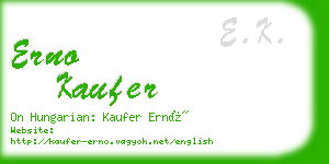 erno kaufer business card